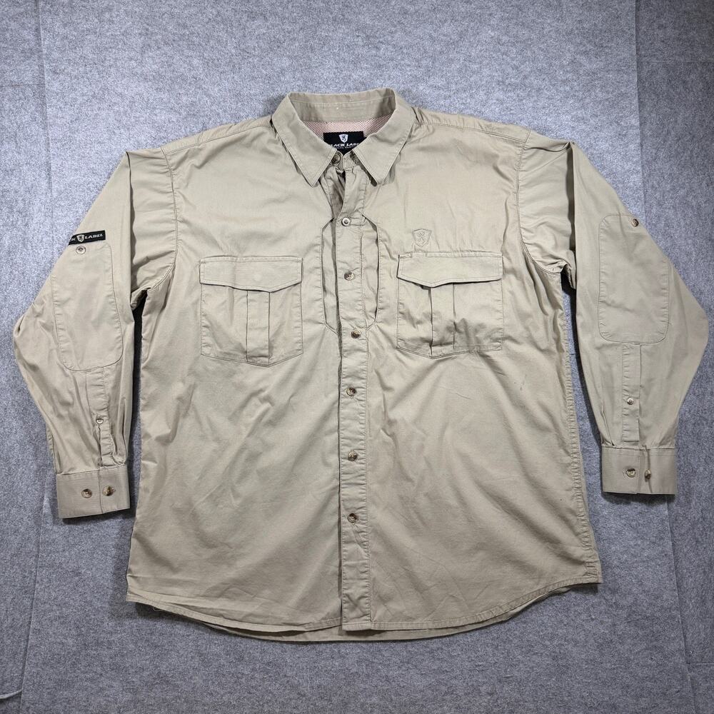 Browning Black Label Tactical Shirt Mens XL Khaki Elbow Patches Chest Pockets